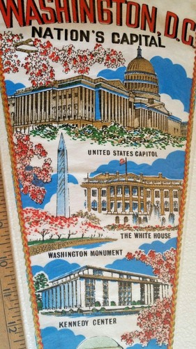 Vintage Washington DC Nation's Capital Souvenir Pennant Linen Japan - Picture 3 of 7