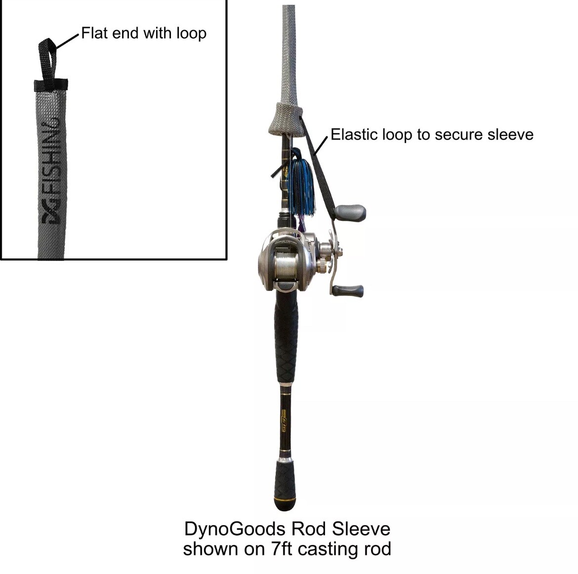 Best Rd Protector DynoGoods Fishing Rod Sleeve, 3 pack, 7ft Casting Rod Protector/Rod ...
