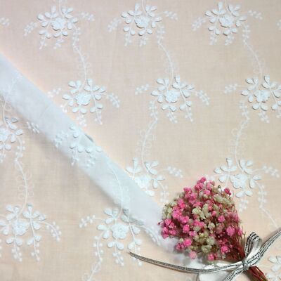 Tissu Floral En Mélange De Coton - 55 Pouces De Large (env. 1.40m) - Vente Au Mètre - Pour Robe, Jupe, Artisanat