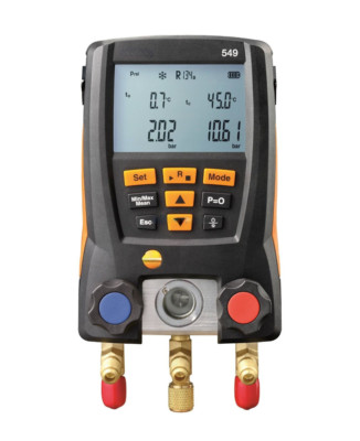 Testo 549 Digital Manifold Meter 2 Valve System Air Conditioning Pressure Gauge