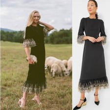 Pomander Place NEW Black Lillith Gold Lace Formal Maxi Dress Size XL