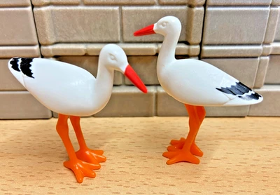 PLAYMOBIL Animaux 2 Cigognes Alsace Nid Cheminée Etang Marée Mer Océan Etang ZOO - Photo 1/2