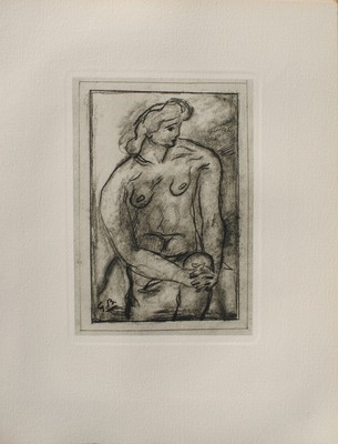 Georges Braque: Nude Profile Model, Engraving, 1950