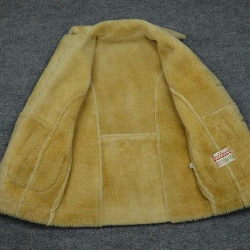 Vintage Buckboard Jacket Mens 38 Tan Shearling Suede Leather Western Coat image 3