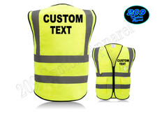 PERSONALIZED HI-VIS SAFETY VEST CUSTOM COMPANY LOGO FRONT  BACK