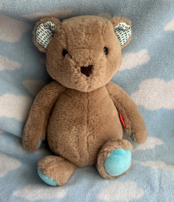 B Softies Teddy Bear Plush 12  Brown w/ Blue Paws Soft Stuffed Toy