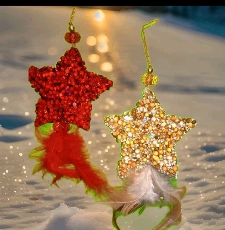 12 Decorazioni Natalizie Glitterate A Forma Di Stella Di Natale – Dorate, 14,5 Cm – Per Albero, Ghirlande E Centrotavola - 4