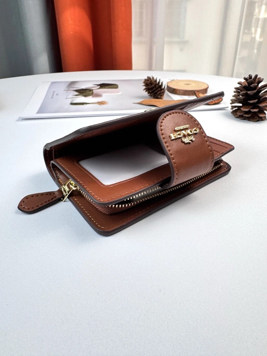 Coach Medium Corner Zip Wallet In Signature Canvas khaki