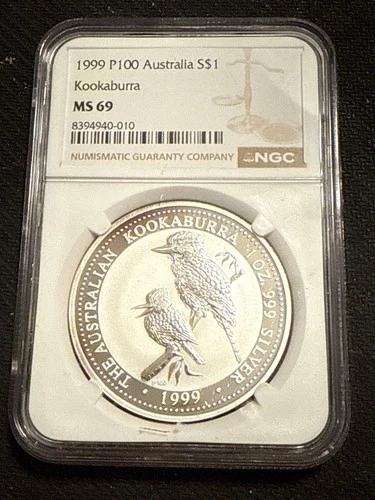 1999-P Australia Kookaburra NGC MS69 1 oz .999 Fine Silver Coin ‼️HIGH GRADE‼️