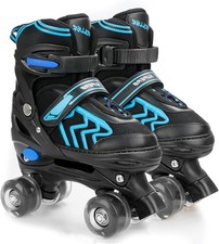 Kids Roller Skates Boys Adjustable Roller Skates Men Women Girls W/ 8 Wheels