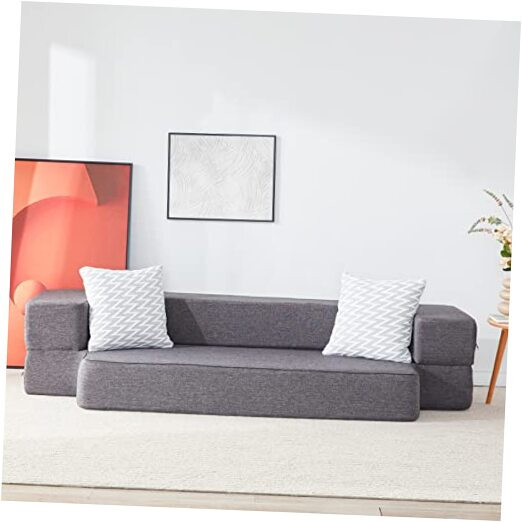 Floor Sofa Bed, Fold Out Couch Bed with 2 Pillows & Washable Cover Twin 10Inch