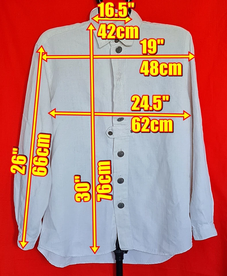 CAMICIA VINTAGE GLORIETTE COSTUMI TIROLE OKTOBERFEST DIRNDL UOMO:US 16 1/2/EU 42 - Immagine 2 di 4