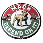 Vintage Mack Trucks Sign - Sales Service Gas Pump Porcelain Ad Sign