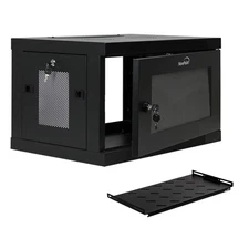 6U Wall Mount Network Server 19" IT Cabinet Rack Perforated Door Lock W/Shelf