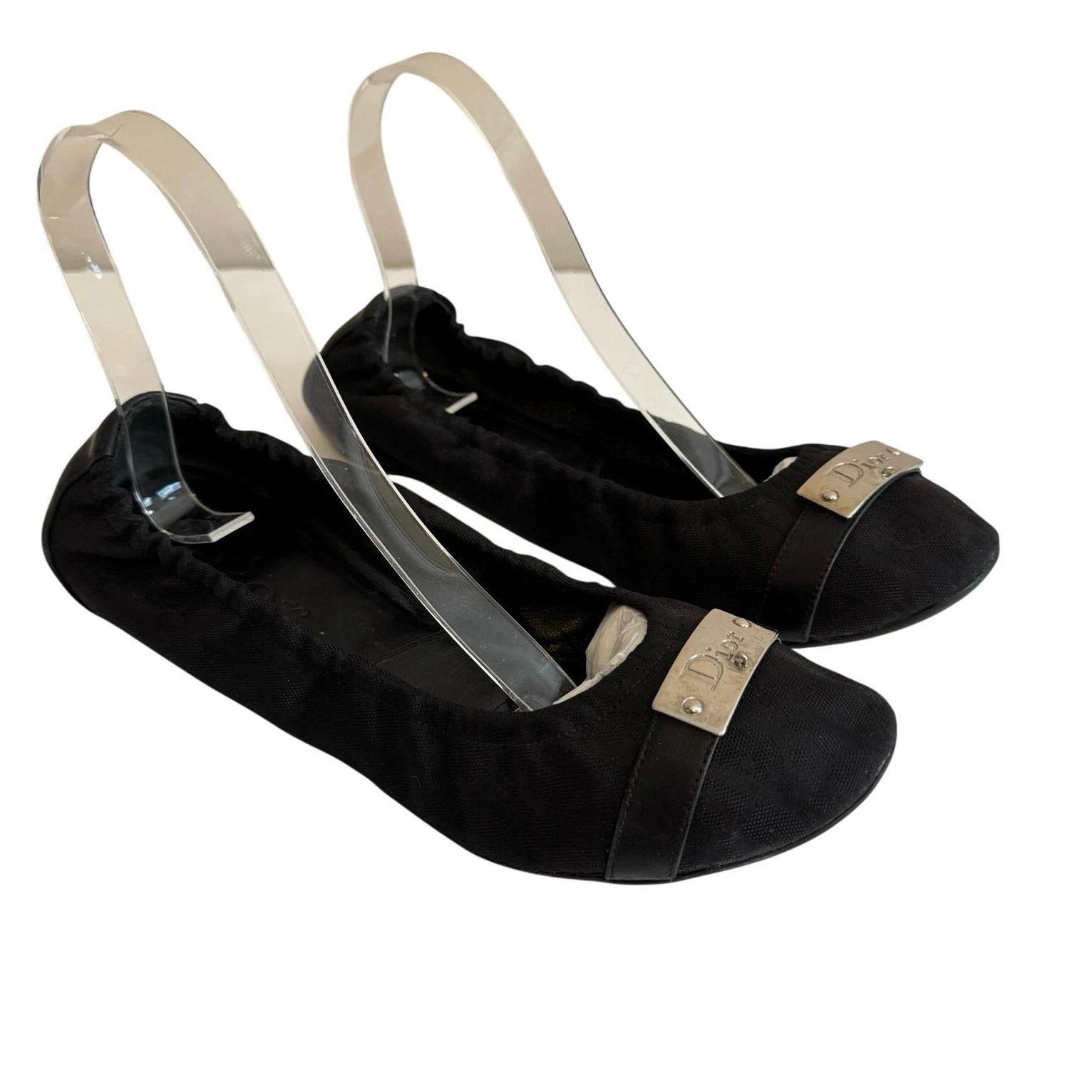 Chaussures plates de ballet Christian Dior femme 39,5 US 9,5 noir à enfiler balletcore