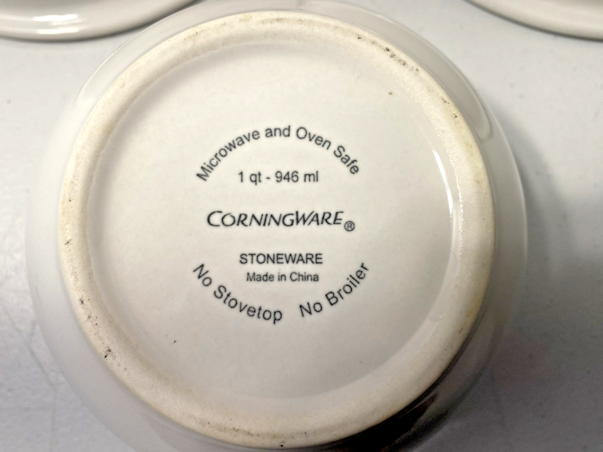 VTG CorningWare Stoneware Nesting Bowls Ocean Blue Set of (3) ( 1