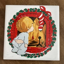 Vintage 1981 Jasco Christmas Ceramic Tile