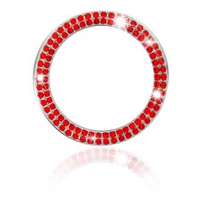 Bling Crystal Push Start Engine Button Cover, Car Rhinestone Engine Start Rin...