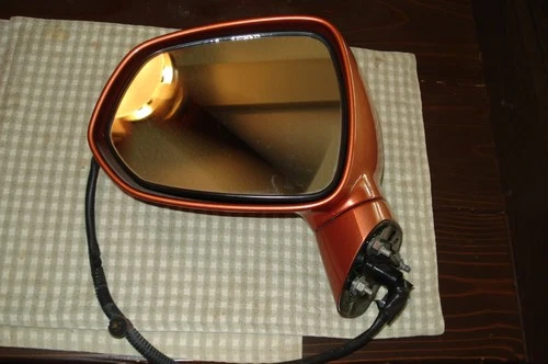 2007 Honda Fit OEM Left Drivers Side Exterior Power Door Mirror, Orange YR-552M