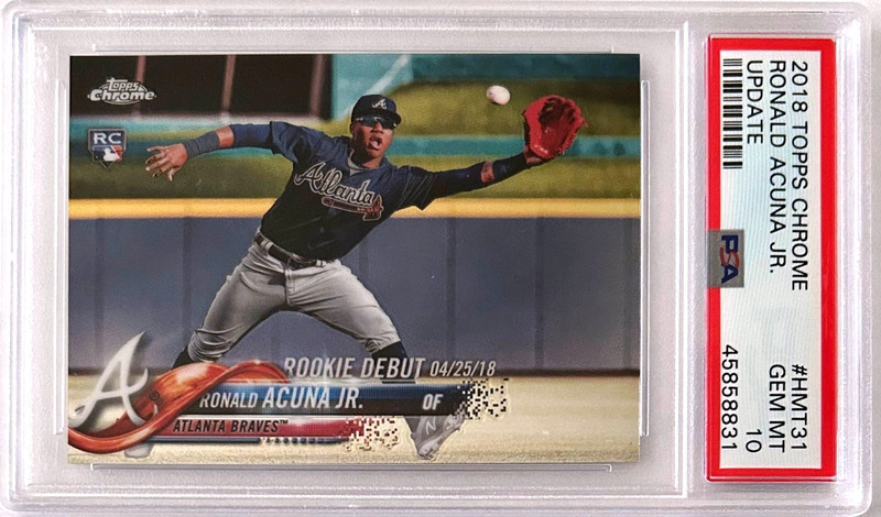 Ronald Acuna Jr./Braves 2018 Topps Chrome Update Baseball RC Card #HMT31 PSA 10