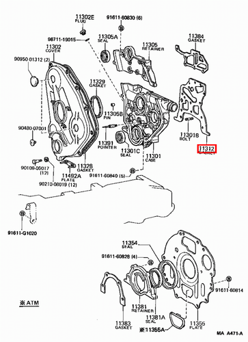 Genuine Hilux LN171 LN170 LN167 LN166 3L 5L 2L Timing Gear Cover Case Gasket - Picture 12 of 20