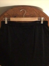 Vintage ACT III Women  s Black Velvet Skirt Size 8 Elastic Waist Pull On Straight