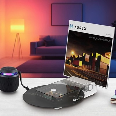 AUREX AX-RP10 Record Player Bluetooth USB Rechargeable 33/45 RPM