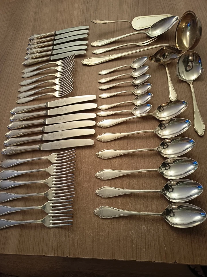 Jugendstil Menü-Besteck 100er Silber DEP Solingen 40 Teile - Bild 4 von 4