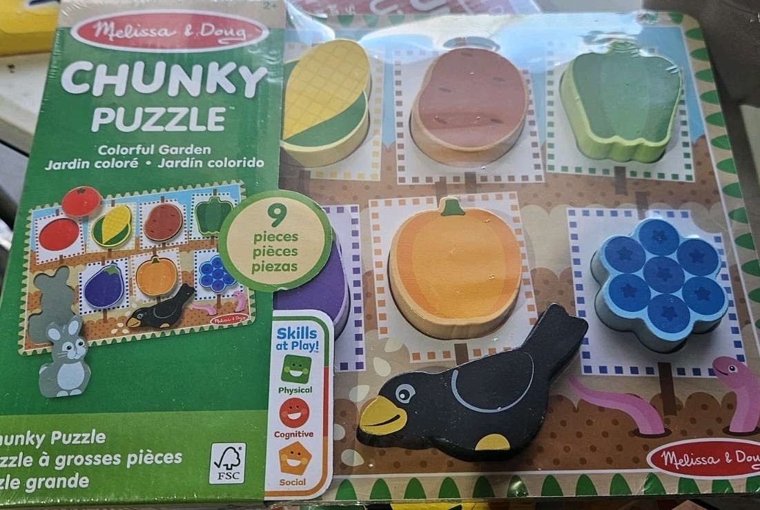ぐるぐるページ Melissa & Doug Colorful Garden Wooden Chunky Learning Puzzle - 9