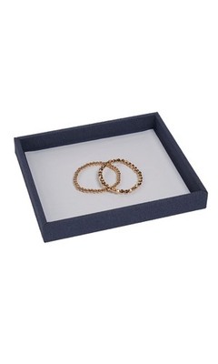 SSWBasics Small - Slate Blue Faux Suede Jewelry Tray