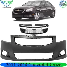 Front Bumper Cover Fascia & Grille Assembly Kit For 2011-2014 Chevrolet Cruze