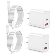 iPhone 17 16 Charger Fast Charging, 20W USB C Wall Charger 2pack-6ft-warm white