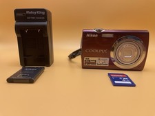 Nikon Coolpix S230 Plum 10MP CCD Touchscreen Camera Tested Charger SD Case