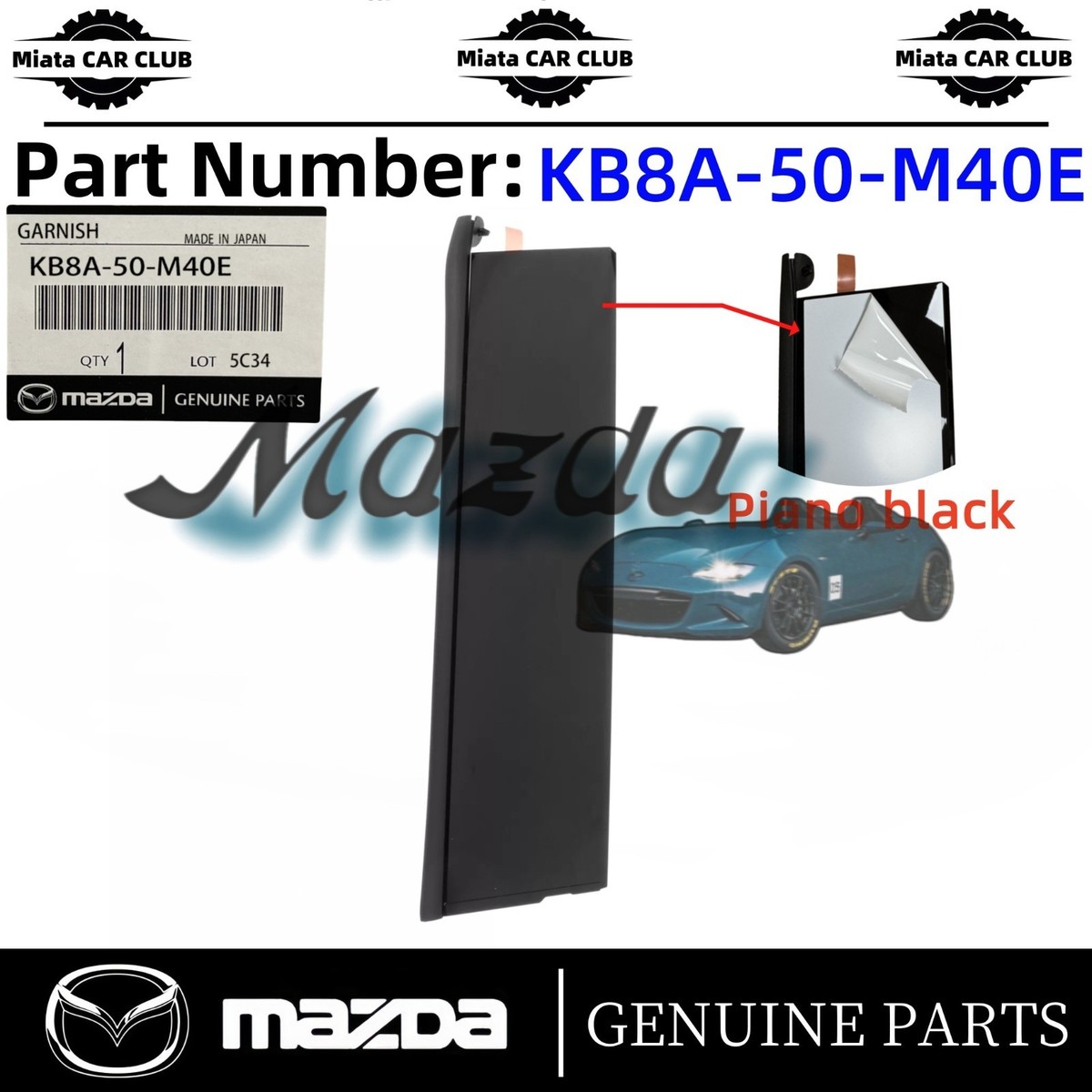 NEW OEM Mazda 2017-2025 CX-5 Rear Left Door Molding Trim Applique
