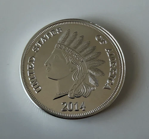 United State Of America Indian Head Penny 1 Troy Oz 999 Fine Silver Round Proof