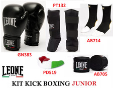 KIT LEONE JUNIOR  KICK BOXING THAI BOXE GN383/PT132/AB705/AB714/PD519 OMAGGIO