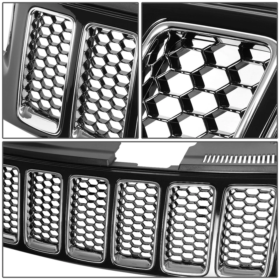 Parrilla de parachoques delantera estilo panal LED DRL para Jeep Grand Cherokee 14-16 Foto 3 de 4