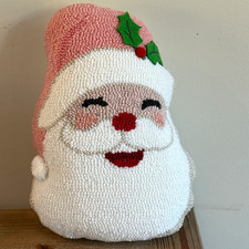 Jolly Old Santa Shaped Hook Pillow 12x16 Christmas Decor Peking Handicraft NEW