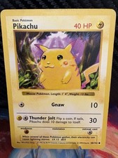 Pokémon 1999 Set Base Guance Rosse Senza Ombre Pikachu 58/102 Carta Vintage