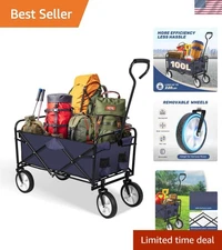 Versatile Collapsible Garden Cart with 360° Swivel Wheels - 220 Lbs Capacity