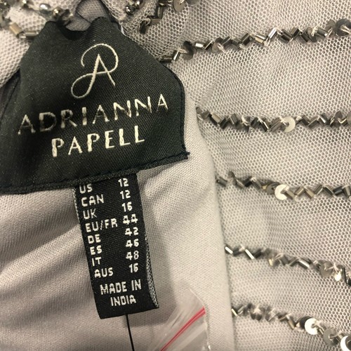 BHLDN Adrianna Papell Madigan Halter Neck Maxi Dress Grey Size 12 - Picture 13 of 20