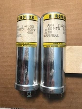 NOS/NIB Two Aerovox Can Twist Lock Capacitors AFH 2-45-50