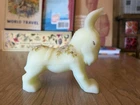 Fenton Uranium Custard Glass Donkey with Hand-Painted Daisies