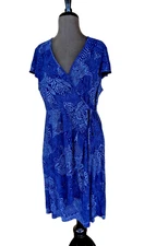 Fresh Produce L Cotton Dress Indigo Blue Knit Jersey Tank Sundress A-line Mint