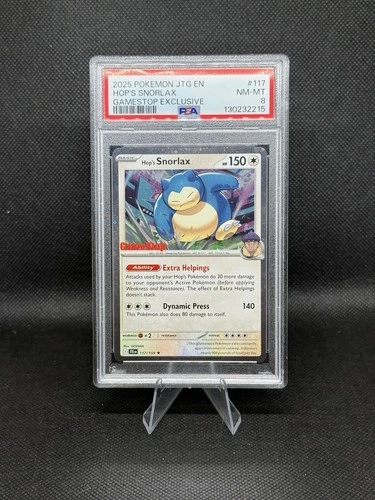 2025 Pokémon JTG Hop’s Snorlax #117 PSA 8 GameStop Exclusive Journey Together EN