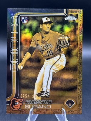 TOMOYUKI SUGANO 2025 TOPPS CHROME GILDED ROOKIE CAST IN GOLD RC /199 Q4115