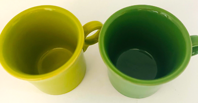 Vintage Fiesta Ware Set of Mugs Chartreuse Lime Green