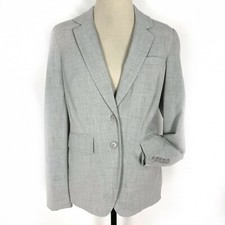 Worthington Women Grey 2 Button Blazer Pockets Career Workwear Size 8
