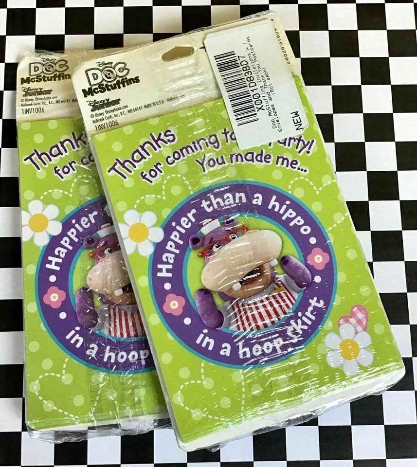 Festa de aniversário Disney Doc McStuffins 16 convites 16 cartões postais de agradecimento C8-14 - Imagem 2 de 2