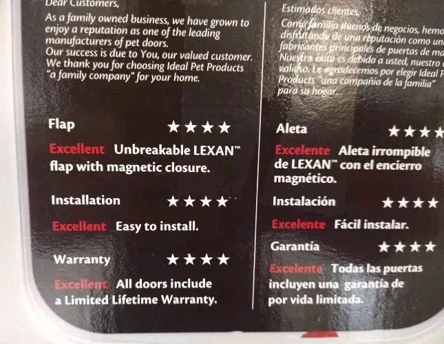 Ideal Pet Products Cat Door W/Flap Small Pet Up To 12lbs 6 1/4" White New Sealed - Image 3 of 4